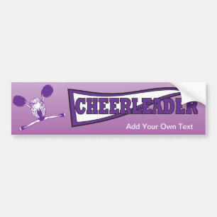 Lila Cheerleader-Mädchen-Silhouette Autoaufkleber
