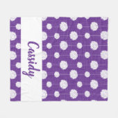 Lila Cheerleader Pom Pom Muster Fleecedecke (Vorderseite (Horizontal))