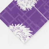 Lila Cheerleader Pom Pom Muster Fleecedecke (Ecke)
