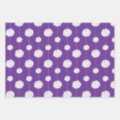 Lila Cheerleader Pom Pom Muster Geschenkpapier Set (Vorderseite 3)