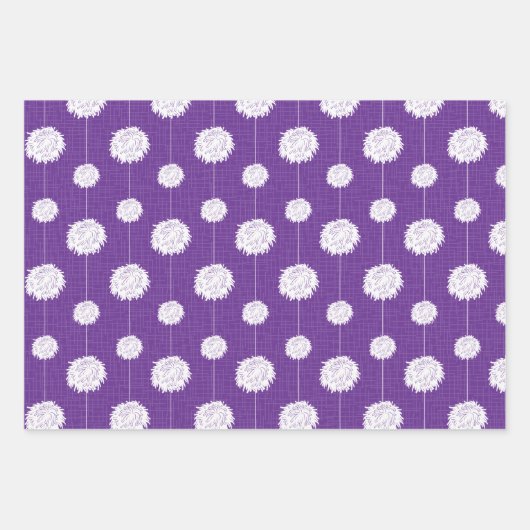 Lila Cheerleader Pom Pom Muster Geschenkpapier Set (Vorderseite 3)