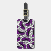 Lila Cheetah-hohe Fersen-Schuh-Druck auf Zebra Gepäckanhänger (Vorderseite vertikal)