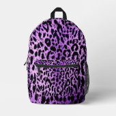 Lila Cheetah Print Bedruckter Rucksack (Vorderseite)