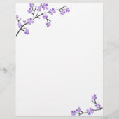 Lila Cherry Blossom Letterhead (Vorderseite)