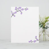 Lila Cherry Blossom Letterhead (Stehend Vorderseite)