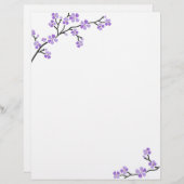 Lila Cherry Blossom Letterhead (Vorne/Hinten)