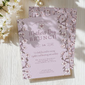 Lila Cherry Blossom Muttertag Brunch Einladung