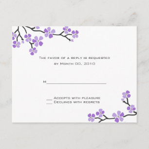 Lila Cherry Blossom RSVP-Karten RSVP Karte