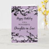 Lila Cherry Blütentochter Jura Geburtstag Karte (Gelbe Blume)