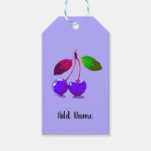 Lila Cherry Pop Art Personalisiert Geschenkanhänger (Vorderseite)