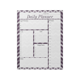 Lila Chevron Tagesplaner Notizblock