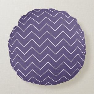 Lila Chevron-Wurfkissen für Baby Mädchen - Rund Rundes Kissen
