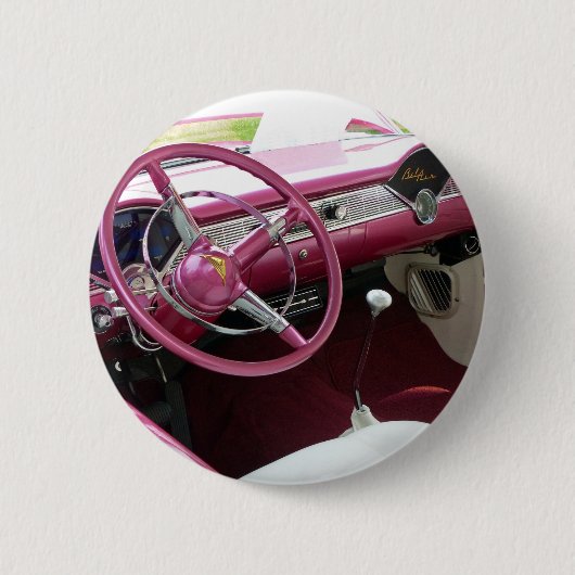 Lila Chevy Bel Air Button (Vorderseite)