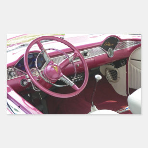 Lila Chevy Bel Air Rechteckiger Aufkleber