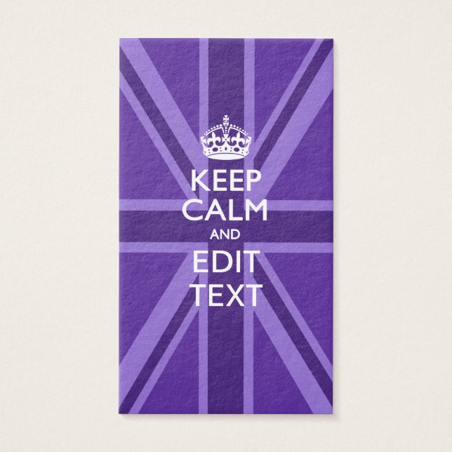 Lila Chic Behielt Ruhe und Text-Union-Jack (Vorderseite)