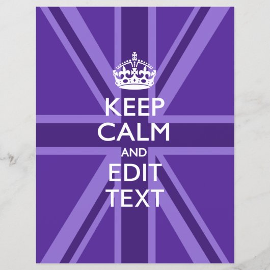 Lila Chic Behielt Ruhe und Text-Union-Jack Flyer (Vorne)