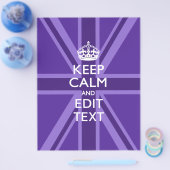 Lila Chic Behielt Ruhe und Text-Union-Jack Flyer (Einzeln)