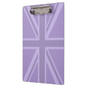 Lila Chic Behielt Ruhe und Text-Union-Jack Klemmbrett (Links)