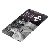 Lila Chic Blüh-Banner Speichern Sie das Datumsfens Magnet (Linke Seite)
