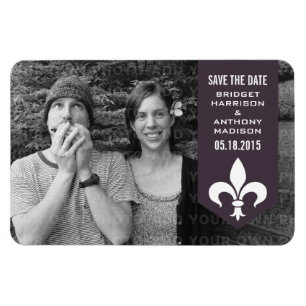 Lila Chic Blüh-Banner Speichern Sie das Datumsfens Magnet