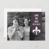 Lila Chic Blühe Banner Save the Date Postkarte (Vorne/Hinten)