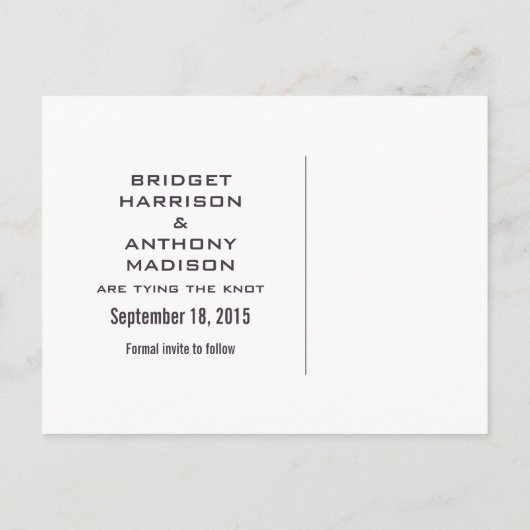 Lila Chic Blühe Banner Save the Date Postkarte (Rückseite)