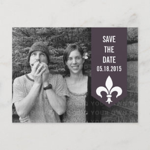 Lila Chic Blühe Banner Save the Date Postkarte