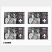 Lila Chic Blühe Banner Save the Date Sticker (Blatt)