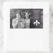 Lila Chic Blühe Banner Save the Date Sticker (Tasche)