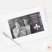 Lila Chic Blühe Banner Save the Date Sticker (Umschlag)