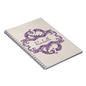 Lila-Chic-Damask-Notebook Notizblock (Rechte Seite)