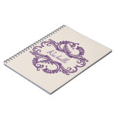 Lila-Chic-Damask-Notebook Notizblock (Linke Seite)
