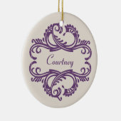 Lila Chic Damask Ornament (Rechts)