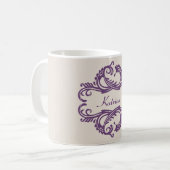Lila Chic Damask Tasse (Vorderseite Links)