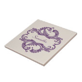 Lila Chic Damask Tile Fliese (Seite)