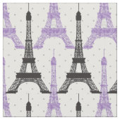 Lila-Chic-Eiffelturmmuster Stoff (Nahaufnahme)