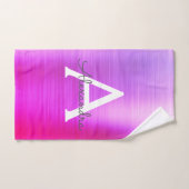 Lila Chic Glam Metallic Monogramm Badhandtuch Set (Handtuch)