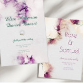 Lila Chic Hochzeitsempfang mit alkoholischer Tinte Einladung