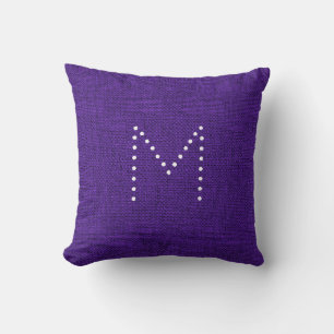 Lila Chic Linen-Gewebe Monogram Personalisiert Kissen