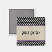 Lila Chic Quarto Sweet 16 Magnet (Vorderseite/Rückseite)