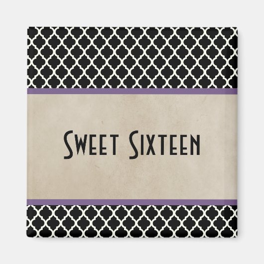 Lila Chic Quarto Sweet 16 Magnet (Vorne)