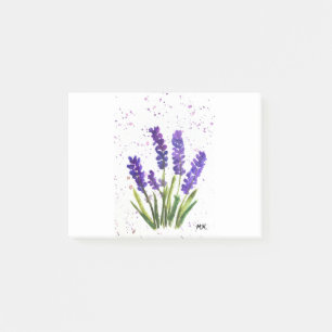 Lila-chic-rustikale Wasserfarbe floral Lavendel Post-it Klebezettel