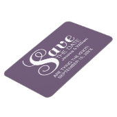 Lila Chic Typografie Speichern Sie das Datumsmagaz Magnet (Linke Seite)