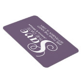 Lila Chic Typografie Speichern Sie das Datumsmagaz Magnet (Rechte Seite)