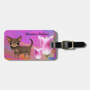 Lila Chihuahua-Gepäcktag Gepäckanhänger