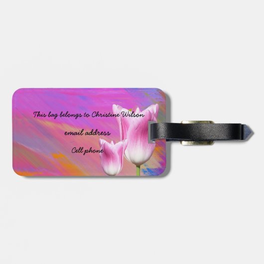 Lila Chihuahua-Gepäcktag Gepäckanhänger (Rückseite horizontal)