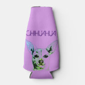 Lila Chihuahua Themed Flasche Cooler Flaschenkühler (Vorderseite)