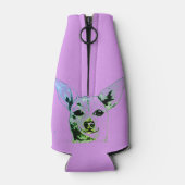 Lila Chihuahua Themed Flasche Cooler Flaschenkühler (Rückseite)