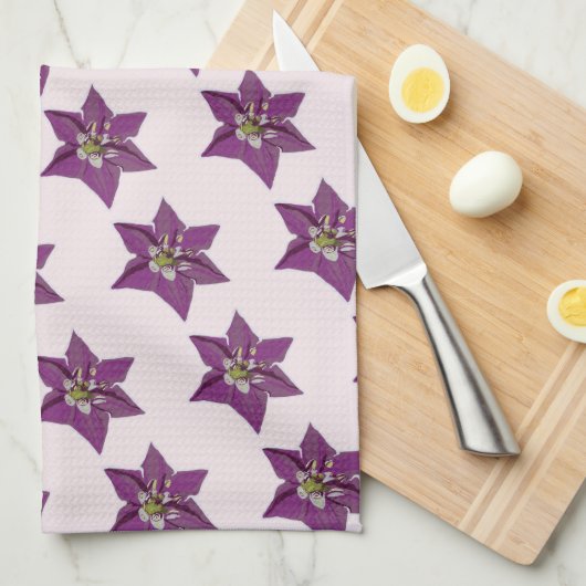 Lila Chili Pepper Blossom Geschirrtuch (Viertel Falte)