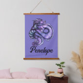 Lila chinesische Drachenkunst Wandteppich Mit Holzrahmen (Schlafzimmer)